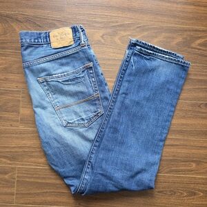 Abercrombie & Fitch Men's Straight Blue Jeans Lightly Distressed